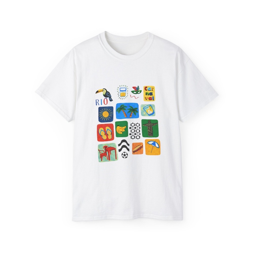 Rio de janeiro theme White Graphic T-Shirt